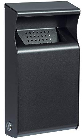 Rossignol Kopa Posacenere da parete 1L in acciaio verniciato a polveri con UV Absorber, Anthrazitgrau matt