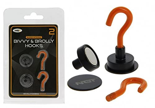 NGT Magnetische Bivvy-Haken mit Trägerplatte, für Karpfenangeln, 2 Stück