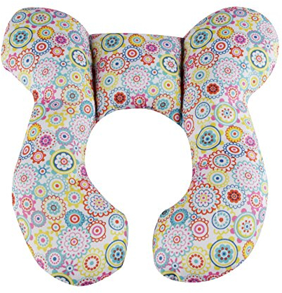 Vocheer Baby-Reisekissen, Kopf- und Nackenstützkissen für Babysitz, Neugeborene Kinderwagen Autositz-Einsatzkissen, für 0-1 Jahre altes Baby, Blume