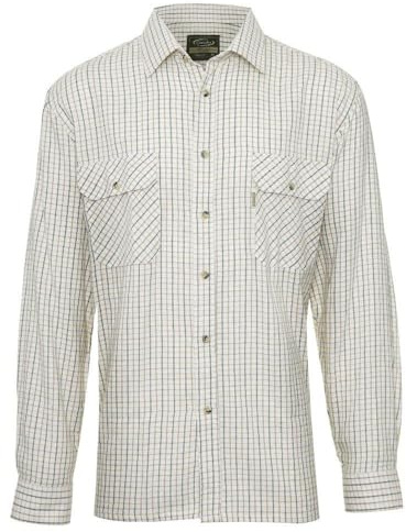 Walker and Hawkes - Camisa de Manga Larga para Hombre - 100% algodón - Estilo leñador - Estampado a Cuadros - Verde - 3XL (48'')