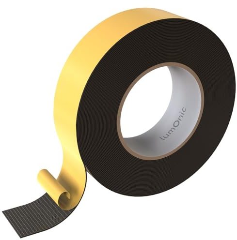 Lumonic 10m EPDM tätningstejp Självhäftande 40mm x 1mm | Tätningstejp av skumgummi för fönster + dörrar | Fönstertätning, dörrtätning, gummitätning för kylskydd