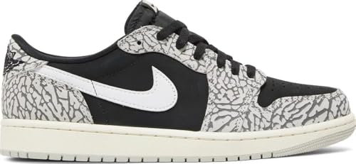 AIR JORDAN 1 Low OG Shoes, Black/Muslin/Tech Grey/White, 4 UK