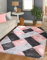 3D Shaggy Rugs Modern Geometric Design Large Area Rugs for Living Room Bedroom Thick Fluffy Floor Mats Small Door Mat (Pink, 80 x 150 cm)