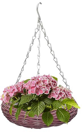 PILYON Rattan Korb für Pflanzen - Garten Pflanzkübel Container - Pflanzenaufhänger Runde Pflanzgefäße Korb Blumenaufhänger für Garten, Innen- und Außenbereich