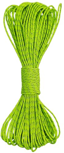 Dyneema Tent Guy Guide Reflective Green Rope - 200kg Breaking Strain - Lengths in Meters - Suitable for Sailing, Dinghy, Yachting, Cruising, Racing, Kite Surfing - 20 Meter (Green, 2mm)