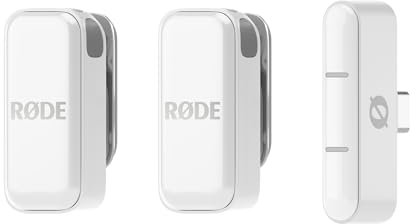 RØDE Wireless Micro - Micrófono inalámbrico Compacto, Dos micrófonos con Estuche de Carga para la creación de Contenido en Smartphone - USB-C, Blanco