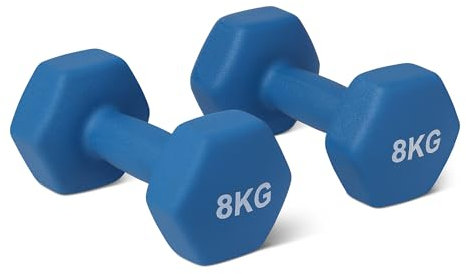 Amazon Basics Hantel-Set, Neoprenbeschichtung, 8 kg, Aqua