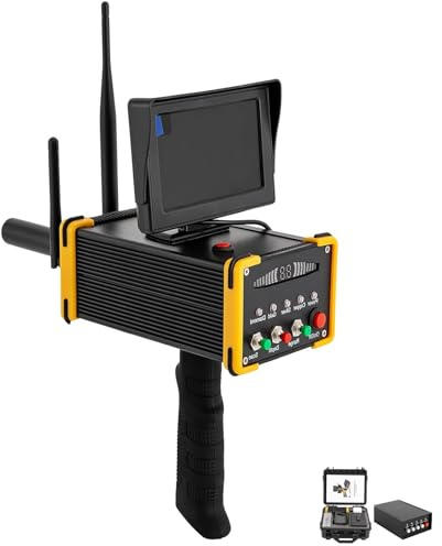 Detector de Metales con Pantalla Alcance De 990 Metros Profundidad De 16 Metros Detector De Oro Portátil Ligero De Alta Sensibilidad Cazador De Tesoros Metálicos Subterráneos Escáner De Diamantes