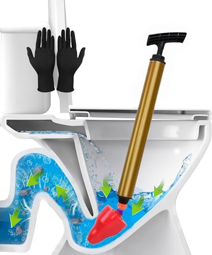 Belviorante® Rohrreinigungspumpe(Upgrade), Abflussreiniger Pumpe, Hochdruck Toilettenabflussrohrentsperrer, Löst Schnell Abflussverstopfung, für Waschbecken, Toiletten, Badezimmer, Dusche, Küche.