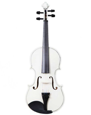 Bonnlo Full Size 4/4 Acoustic Violin, Case Bow Rosin Strings for Adults & Beginners & Teen Kids 11+, White