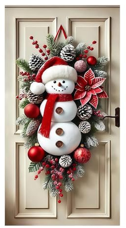 ZHUMCCY Addobbi Natalizi Per Porta D'Ingresso | Ornamenti Con Pupazzo Di Neve - Cartello Di Natale Per Porta D'Ingresso | Per Interno Esterno Parete Camera Da Letto Soggiorno Patio Albero Ufficio