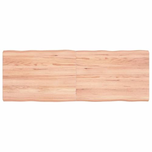 BARULUOAKLIFE Piano Tavolo in Legno Massello di Rovere Marrone Chiaro 140x50x(2-6) cm con Finitura Verniciata e Bordi Vivi - Soluzione Pronta per Rinnovo Tavolo - Struttura Resistente
