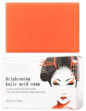Kojisäure Aufhellende Seife 100g, Kojic Acid WhiteningSeife mit Schaumnetz, Hautaufhellende & Dunkle Flecken Entfernende Seife, Kojisäure Hautlichtungsseife, Tiefenreinigende für Gesicht Körper
