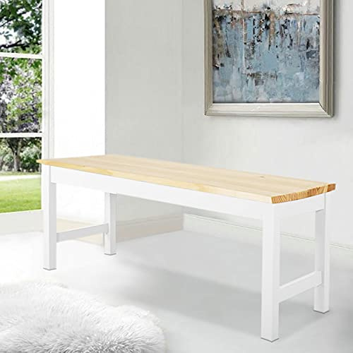 Warmiehomy Dining Bench,Elegant Modern Bench Solid Pinewood & Sturdy Frame