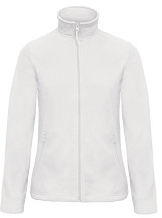 B&C: Ladies` Micro Fleece Full Zip ID.501 Women FWI51, Größe:M;Farbe:White
