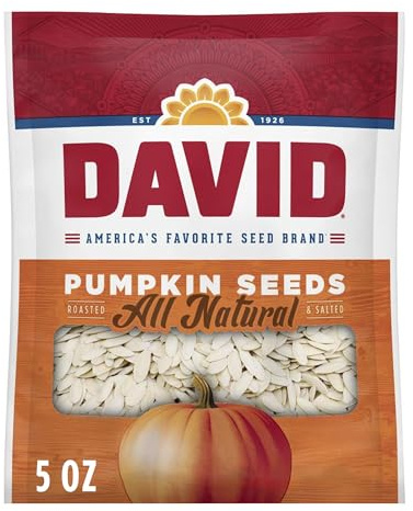 DAVID Roasted and Salted All Natural Pumpkin Seeds, 5oz.