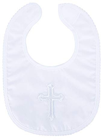 ESTAMICO Infant Baby Boy's Girl's Christening Baptism Outfits Embroidered Cross Bib