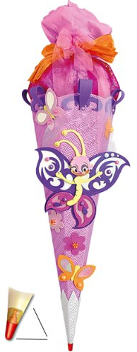 komplette Füllung - Circa 200 Teile - für BASTELSET Schultüte - Schmetterling - mit Holzspitze - für ALLE Zuckertüte Roth - ALLE Größen - 6 eckig Mädchen Blüt..