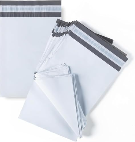 PAKICO | Busta di plastica spedizione | Buste bianche | Busta Pacchetto | Imballaggio Pacchetto Abbigliamento | Buste in plastica spedizione | Chiusura autoadesiva (43 x 61 cm) x 25