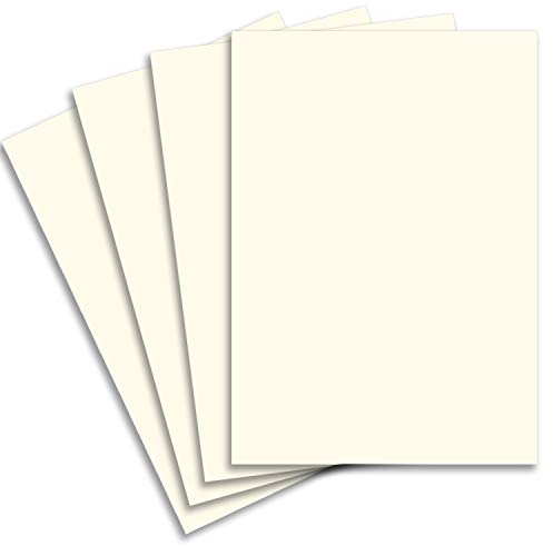 50x Stabiler DIN A3 Bastelkarton Papierbogen in Naturweiß - 42 x 29,7 cm - 240 g/m² - Planobogen zum Basteln und Selbstgestalten - FarbenFroh