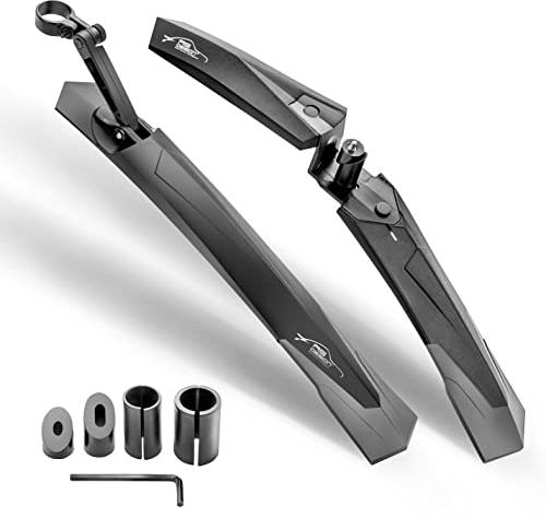 AS-Design Fahrrad Schutzblech Set [24-29 Zoll] Universell verstellbares Fahrradschutzblech zum Schutz vor Spritzwasser & Schmutz, Schutzbleche Mountainbike MTB Schutzblech, E-Bike