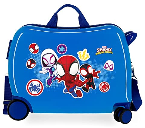 Marvel Spiderman Go Webs Go Blue Kinderkoffer 50 x 39 x 20 cm starres ABS seitliches Zahlenschloss 34 l 1,8 kg 4 Rollen Handgepäck
