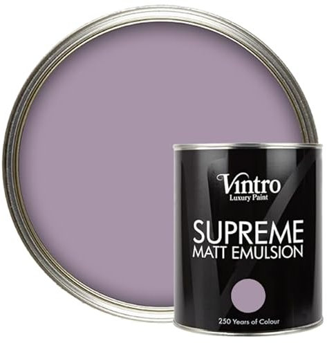 Vintro | Luxury Matt Emulsion | Lilac | Smooth Chalky Finish | Multi Surface Paint | for Walls, Ceilings, Wood and Metal | 1L (Amethyst)