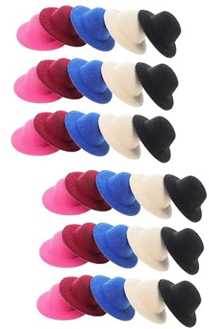Toyvian 30pièces Lot de Chapeaux Ronds Miniatures pour Poupées Accessoires De Bricolage Élégants pour Créations Roi Et Parfaits pour Déguisement Décoration