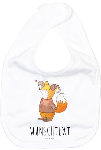Mr. & Mrs. Panda Personalisiertes Babylätzchen Widder Astologie - Personalisierte Geschenke, Astrologie, Geschenkidee Geburt, Klettlätzchen mit
