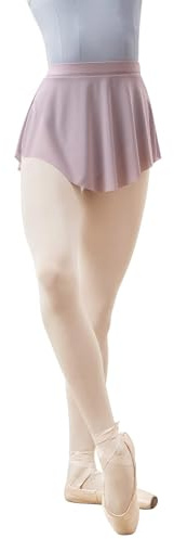 Lovdaswi Pull-on Ballet Skirt for Women - Adult Mesh Dance Skirt in Grey and Purple