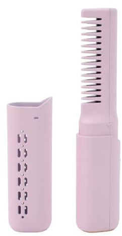 Dilwe Glättungsbürste, 2-in-1 Wiederaufladbarer Mini-Haarglätter, Kabelloser Kabelloser Kamm für Alle Haartypen (Purple)