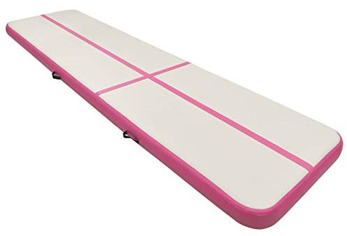 qohoio Inflatable Gymnastics Mat with Pump 600x100x15 cm PVC Pink-inflatable Gymnastics Tumble Track Gym Mat for Home Use,Training,Cheerleading,Yoga,Water Fun