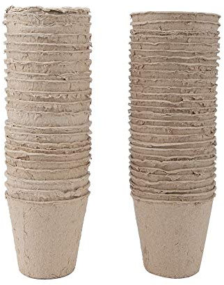 aqxreight 50pcs Redondear la Copa de la Planta de Turba de la Pulpa Degradable 8 * 8 Cm, Degradarse Fácilmente en Fertilizantes Orgánicos, Jardines de Balcón, Proyectos Verdinosos,