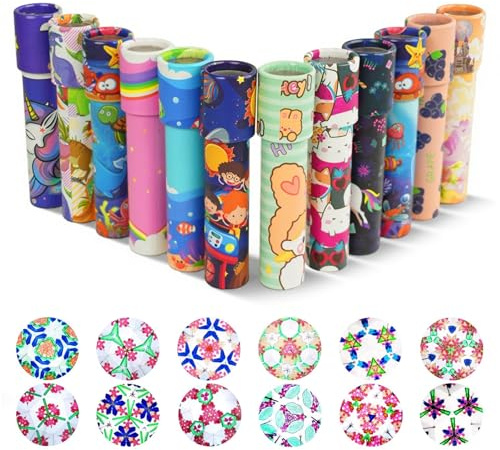 xolear 12 Piezas Caleidoscopio Infantil, Clásicos Giratorio de Papel Caleidoscopios, Caleidoscopios Retro Vintage Juguetes Educativos, para Cumpleaños Infantiles, Año Nuevo, Navidad (Color Aleatorio)