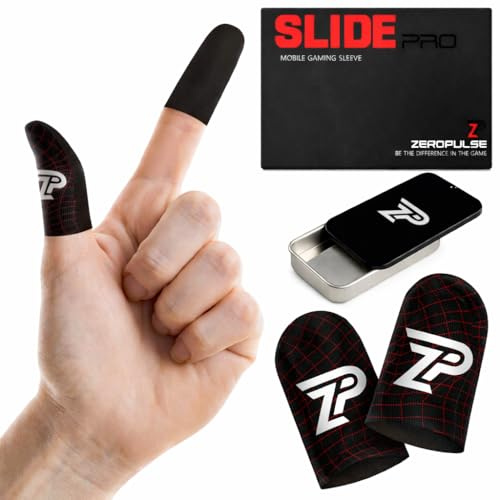 Zer0 Pulse Mangas de Dedo para Juegos – Mangas para Pulgar y Guantes para Juegos móviles – Funda Antideslizante, Transpirable, a Prueba de Sudor – Accesorios para Jugadores de Pantalla táctil