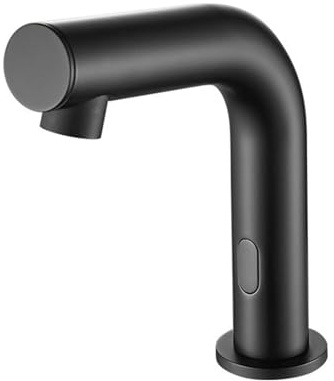 XJTNLB Waschtischarmatur Sensor Schwarz Waschbeckenarmatur Kaltwasser Infrarot Automatischer Wasserhahn Batteriebetrieben