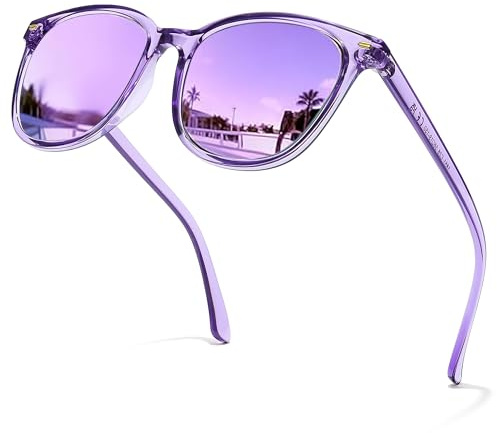 Myiaur Lunettes de Soleil Polarisées Femme Carré Tendance Protection UV400