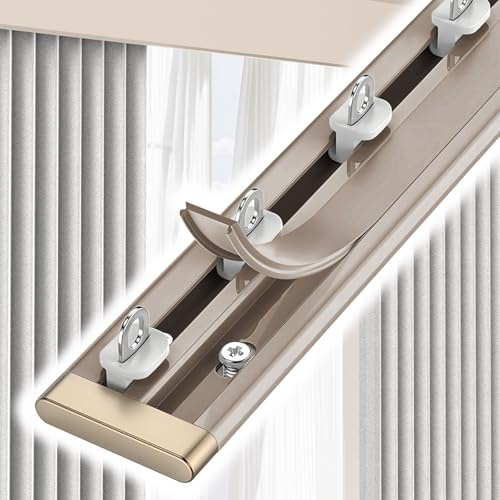 Ultrafino Montaje en Techo Sistemas De Pista De Cortina, Aluminio Deslizante Riel de cortina, para Hotel, Dormitorio, divisor de habitación, sala de estar, Oficina(Champagne,1.40m/4.59FT)