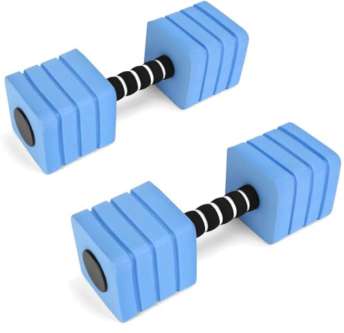 Aquatic Exercise Dumbbells, 2PCS Foam Water Weights, Aerobic Exercise Fitness Equipment Dumbbell, Dumbbells Set for Water Aerobics Weight Loss, Pool Fitness, Underwater Exercise (Blue)