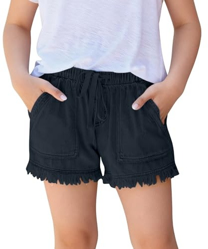 Vaqueros Cortos Niña,Pantalones Cortos Vaqueros Verano para Niñas Holgados Casual Jeans Shorts de Pierna Ancha con Bolsillos Moda Pantalon Corto de Mezclilla Cómodo y Transpirable 4-14 años