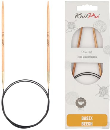 KnitPro Basix Beech Fixed Circular Needles 24 (60cm) | 3.25mm