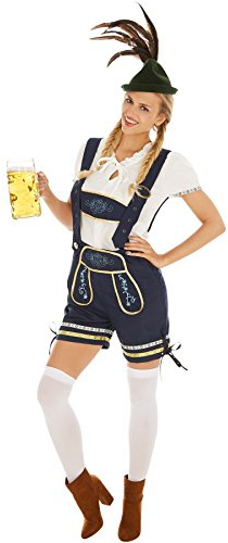 TecTake dressforfun Déguisement pour Femme Pantalon tyrolienne | Pantalon Traditionnel Court et coquet | INCL. Mi-Bas Sexy (XXL | no. 301084)