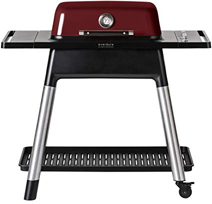 Barbecue Everdure a Gas FORCE™ by Heston con 2 fuochi colore Rosso con termometro integrato, ruote e manopole resistenti