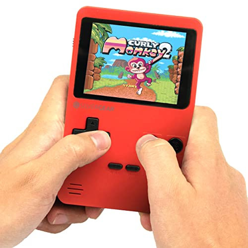 Silvergear® Console de Jeu Portable | avec 400 Classique Jeux | Console Retro Portable | Mini Console pour Enfants et Adultes | Grand Cadeau pour Les Enfants | 12,5x8x2,3 cm | Rouge