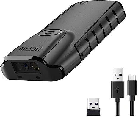 NETUM Bluetooth 2D Barcode Scanner, 3-in-1 Small Portable QR Bar Code Reader Automatic Wireless Gun Scan Back Clip Work with Tablet iOS Android Windows MacOS for Warehouse Inventory POS