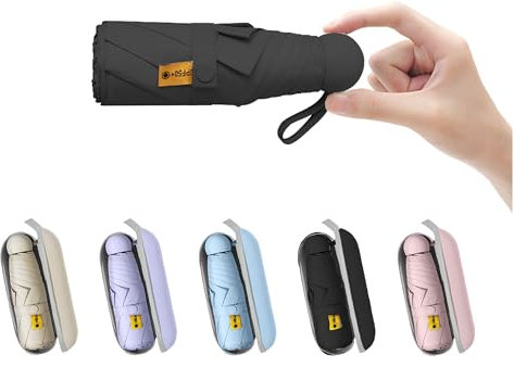 BAODINI Parapluie Pliant Portable Poche Parapluie Protection Solaire Anti-UV étanche Ultra Léger Compact Ombrelle Voyage Mini Umbrella pour Homme Femmes Enfant