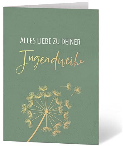 Einladungskarten Manufaktur Hamburg XXL Glückwunschkarte A4 zur Jugendweihe - große Karte mit Umschlag Jugendfeier Grußkarte für Jungen und Mädchen Motiv 19