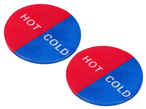 PATIKIL Auto Adesivo Caldo/Freddo Acqua Etichetta, 4pz Acrilico Rotondo Adesivo Segni per Rubinetti Lavelli, Multicolore