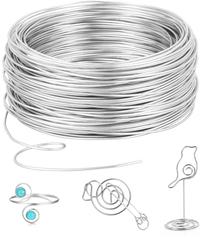 AiQInu Alambre De Aluminio 3mm X 15M, Alambre Manualidades Artesanal De Aluminio, Flexible Alambre De Aluminio Para Joyeria DIY Hacer Joyas