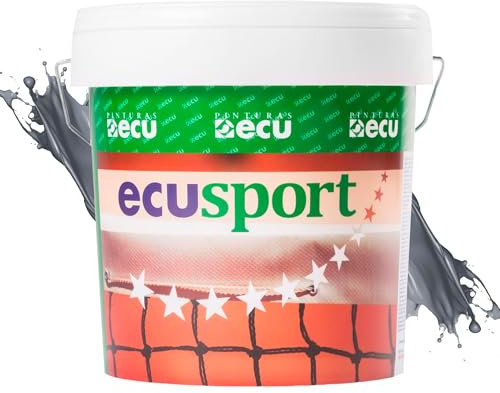 PINTURAS ECU - Pintura Suelos, Garajes y Pavimentos Deportivos en general - 4L - Acabado Mate - Protege y decora las superficies de hormigón, cemento y asfalto (Gris, 4 Litros)